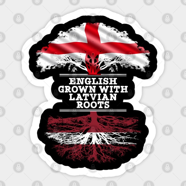 English Grown With Latvian Roots - Gift for Latvian With Roots From Latvia Sticker by Country Flags